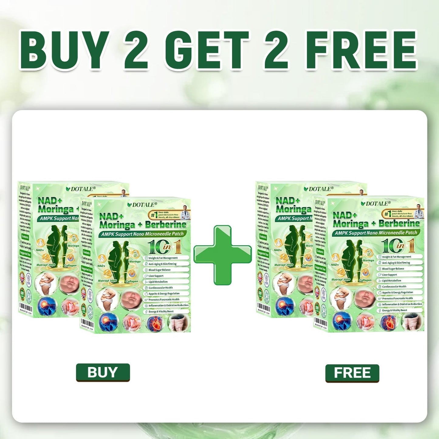 DOTALE® Metabolic Nano Microneedle Patch (Just once a day, visible changes in 7 days) Berberine + Moringa Formula