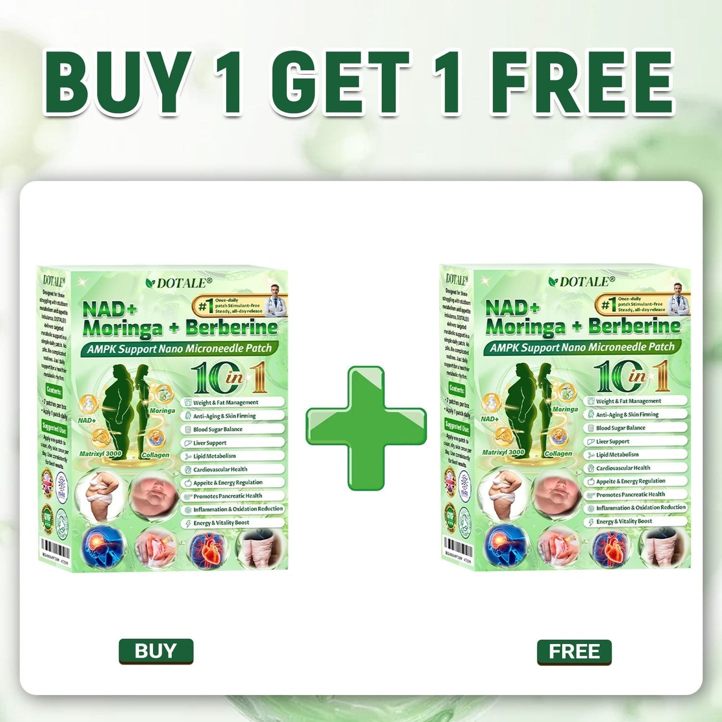 DOTALE® Metabolic Nano Microneedle Patch (Just once a day, visible changes in 7 days) Berberine + Moringa Formula