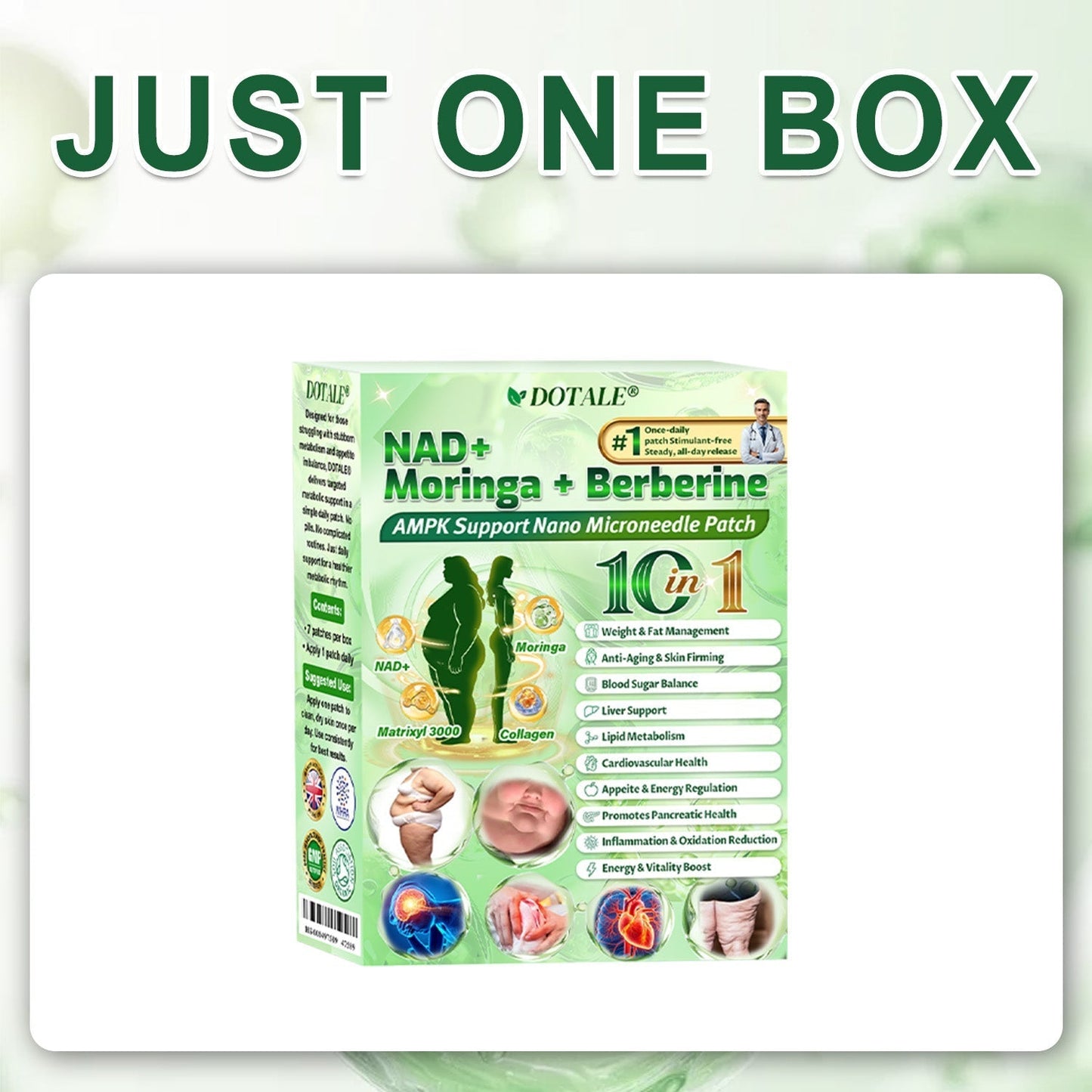 DOTALE® Metabolic Nano Microneedle Patch (Just once a day, visible changes in 7 days) Berberine + Moringa Formula