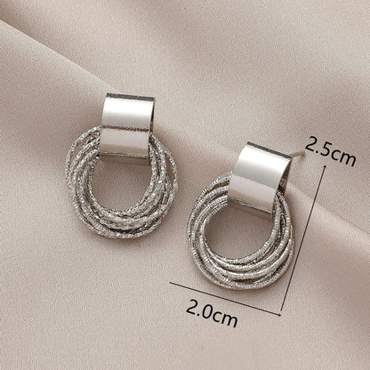 Vintage Metallic Gold Color Multiple Small Round Stud Earrings Women Korean Jewelry Fashion Wedding Party Earrings Jewelry Gifts