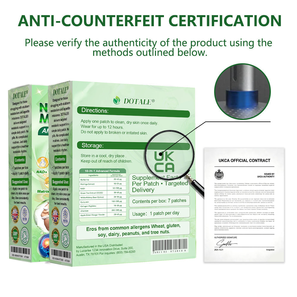 DOTALE® Metabolic Nano Microneedle Patch (Just once a day, visible changes in 7 days) Berberine + Moringa Formula